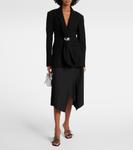 Асимметричная шерстяная юбка миди Loewe, черный - фото 2