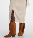 Платье-свитшот из хлопкового джерси с драпировкой Marant Etoile, экрю - фото 6