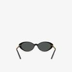 Солнцезащитные очки Versace овальные с ацетатной оправой, черный - фото 4