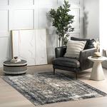 Ковер Charvi с потертым медальоном Nuloom, бежевый, 244x305 см - фото 2