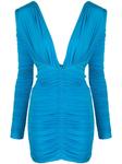 Alex Perry платье мини со сборками, синий - фото
