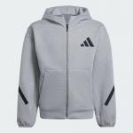 Толстовка Adidas Z.N.E. Full-Zip Hooded Kids, серый/черный - фото