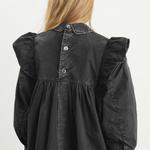 Мини-платье с оборками Ganni, черный - фото 5