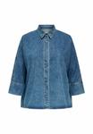 Блуза ONLY Carmakoma Button-down blouse, Medium Blue Denim/Blue Denim - фото 7