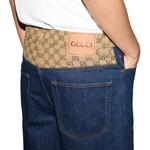 Джинсовые шорты с поясом Logo GUCCI, синий - фото 6