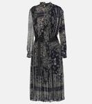 Платье миди с принтом бандана Sacai, синий - фото