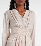 Платье миди со сборками и плиссе Marant Etoile, экрю - фото 4