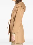 Пальто с капюшоном и поясом MAX MARA, коричневый - фото 3