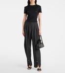 Топ из хлопка с рюшами Mugler, черный - фото 2