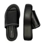 Кожаные шлепанцы на плоской платформе lth Calvin Klein, черный - фото 3