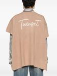 TWINSET пончо с вышитым логотипом, нейтральный цвет - фото 4