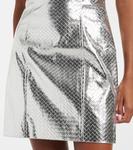 Мини-платье с плетеным металликом Rotate, серебряный - фото 5