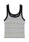 Топ Massimo Dutti STRIPE PRINT WITH ROUND NECK, White - фото 6
