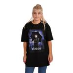 Среда — футболка оверсайз с тизером и плакатом, черная - фото 3