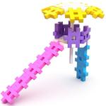 СТРОИТЕЛЬНЫЕ БЛОКИ Вафли MELI Basic Constructor Pink Travel Box 1000 - фото 6