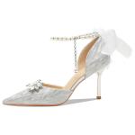 Ainer-cat Ainer cat Slim Heel High Heels 8cm Women's Silver - фото 11