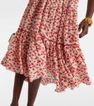 Платье миди Triny в горошек со сборками Poupette St Barth, White Red Alamy - фото 5