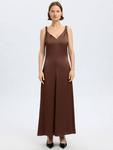 Платье макси Nora с перекрученными бретелями Selected, Chestnut - фото