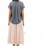 Голубая блузка на пуговицах Blu Pepper - фото 3