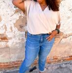 Боди Quinn Lightweight Crinkle Surplice - Plus In Blush Heyson, красный - фото 2