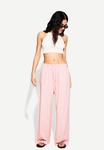 Брюки Bershka WITH AN ELASTICATED WAISTBAND, Light Pink - фото 2
