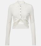 Укороченная хлопковая рубашка Courrèges, Heritage White - фото