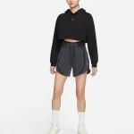 Толстовка Air Jordan Crop Pullover Fleece Hoodie 'Black', черный - фото 3