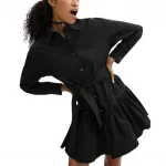 COACH Платье с длинными рукавами SS24 черное - фото 6