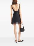 Prada шерстяное платье с логотипом, черный - фото 3