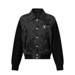 Блузон университетского стиля из смешанной кожи Louis Vuitton, черный - фото