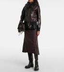 Кожаная куртка Sacai, Brown - фото 2