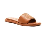 Кожаные тапочки Tory Burch, коричневый - фото