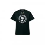 Футболка с флокированным принтом LV Louis Vuitton, черный - фото