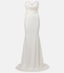 Свадебное платье из креп-сатина Alex Perry, белый - фото