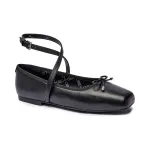 Собранные кожаные балетки Michael Kors, черный - фото