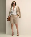 Бермуды из эластичного хлопкового твила Brooks Brothers, цвет Beige - фото 3