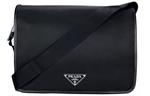Нейлоновая плечевая сумка через плечо мужская черная PRADA - фото