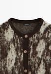 Кардиган Massimo Dutti BUTTONED SNAKESKIN PRINT, Dark Brown - фото 8