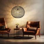 Подвесной светильник, металл, черный, E27, H 120 см Globo Lighting - фото 3