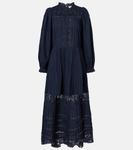 Платье миди Amelie из кружева и хлопка Ulla Johnson, Midnight - фото