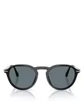 Круглые солнцезащитные очки, 54 мм Persol, черный - фото 2