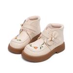 Детские кожаные ботинки для детей Budding, бежевый - фото 2