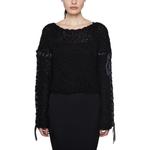 Свитер с заниженной линией плеча Acne Studios, черный - фото 3