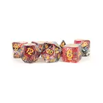 Poly Set Red & Black Particle с золотом (7), Resin Dice - Assorted (Metallic Dice Games) - фото