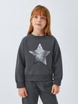 Детский свитшот с пайетками в виде звезд John Lewis, Black - фото