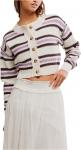 Свитер Free People Women's Lila Stripe Cardi, Ivory Combo - фото