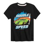 Футболка Hot Wheels с рисунком Double Speed ​​для мальчиков 8–20 лет, черный - фото