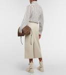 Джинсовая юбка миди Brunello Cucinelli, бежевый - фото 3