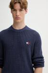 Хлопковый свитер Tommy Jeans, темно-синий - фото 4