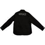 VERSACE Джинсовые куртки мужские Black Lapel Moderate Other - фото 3